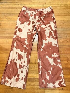 SHEIN Brown and Cream Wide Leg Pants